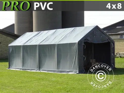 Lagerzelt PRO 4x8x2x3,1m, PVC, Grau à Zurich