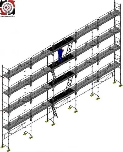 Échafaudage fixe–160 m² – Structure GCSM à Mulhouse