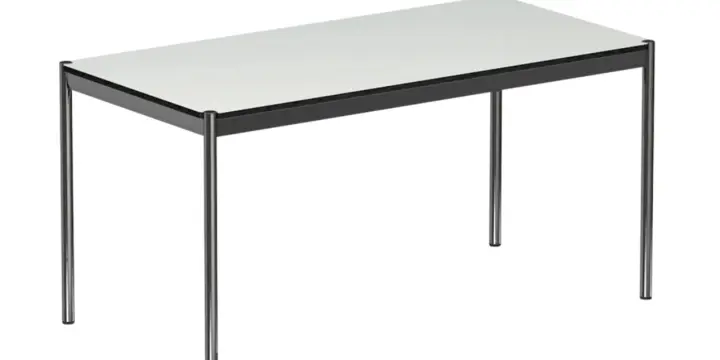 Table USM Haller 175x75x75 cm gris perle/blanc