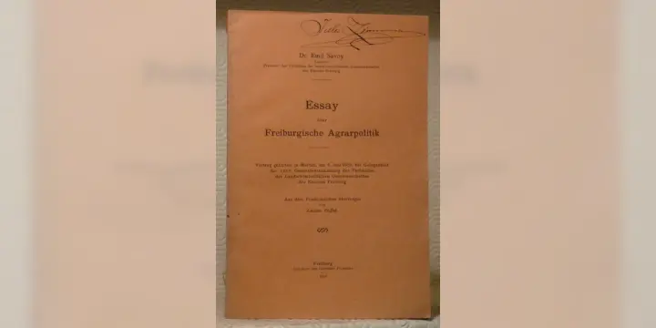 Essay über Freiburgische Agrarpolitik.
