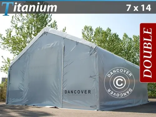 Lagerzelt Titanium 7x14x2,5x4,2m, Weiß / Grau à Zurich