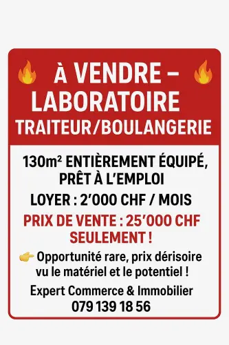 À VENDRE à Grandvaux VD – Laboratoire de boulangerie à Grandvaux