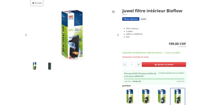 Filtre pour aquarium à vendre neuf